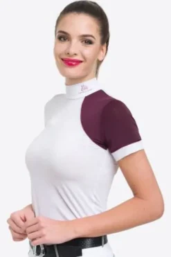 Discount Polo de concours équestre SIMPLY DAME - - Manches courtes Femme La Cavalière En Concours|La Femme En Concours