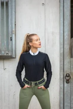 Outlet Polo de concours TINDER manches longues - - Modèle Mixte Femme La Cavalière En Concours|La Femme En Concours