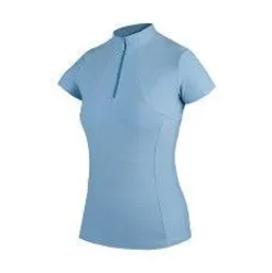 New Polo technique manches courtes zip paillettes - - Tissu respirant Femme Tenue D'Équitation Femme·Polos Et Chemises