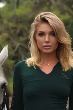 Online Polo technique manches longues Rose Gold - - Performance Femme Tenue D'Équitation Femme·Polos Et Chemises