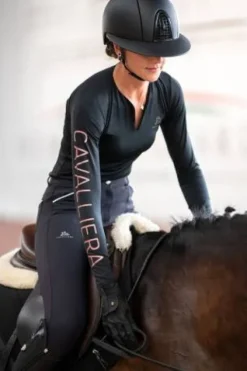 Online Polo technique manches longues Rose Gold - - Performance Femme Tenue D'Équitation Femme·Polos Et Chemises
