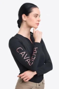 Online Polo technique manches longues Rose Gold - - Performance Femme Tenue D'Équitation Femme·Polos Et Chemises