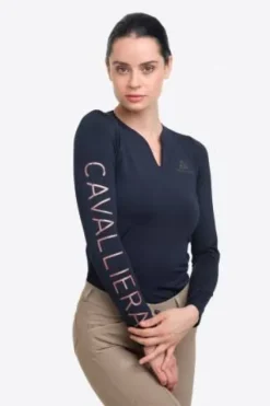 Online Polo technique manches longues Rose Gold - - Performance Femme Tenue D'Équitation Femme·Polos Et Chemises