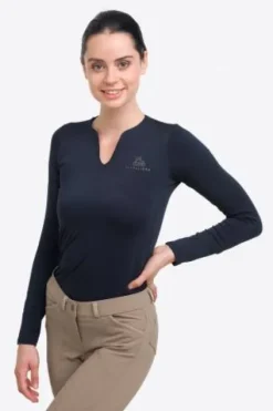 Online Polo technique manches longues Rose Gold - - Performance Femme Tenue D'Équitation Femme·Polos Et Chemises