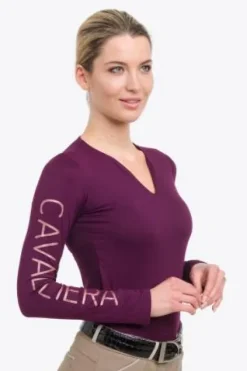 Online Polo technique manches longues Rose Gold - - Performance Femme Tenue D'Équitation Femme·Polos Et Chemises