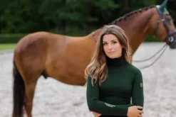 Best Pull col roulé Forest Green - - 100% coton Femme Tenue D'Équitation Femme·Sweat Shirt, Polaire Et Pull Femme