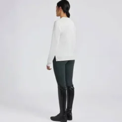 Pull Crew Neck coton - Femme Tenue D'Équitation Femme·Sweat Shirt, Polaire Et Pull Femme