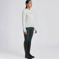 Pull Crew Neck coton - Femme Tenue D'Équitation Femme·Sweat Shirt, Polaire Et Pull Femme