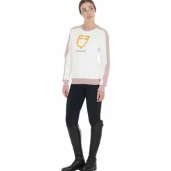 Sweat à col rond avec logo imprimé - Femme Tenue D'Équitation Femme·Sweat Shirt, Polaire Et Pull Femme