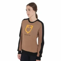 Sweat à col rond avec logo imprimé - Femme Tenue D'Équitation Femme·Sweat Shirt, Polaire Et Pull Femme