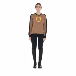 Sweat à col rond avec logo imprimé - Femme Tenue D'Équitation Femme·Sweat Shirt, Polaire Et Pull Femme