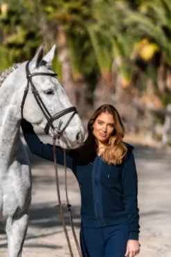 Outlet Sweat Ideal Hoodie Sportive Navy - Femme Tenue D'Équitation Femme·Sweat Shirt, Polaire Et Pull Femme