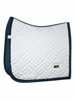 Best Tapis de selle Modern White Navy - Tapis De Dressage|Tapis De Selle