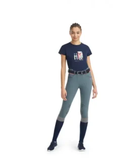 Hot Team Shirt Anniversary Femme Bleu - Femme Tenue D'Équitation Femme·T-Shirts équitation Femme