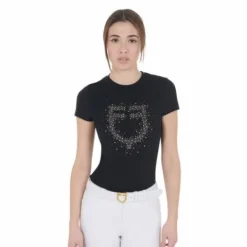 Tee-shirt slim fit strass rosegold - Femme Tenue D'Équitation Femme·T-Shirts équitation Femme