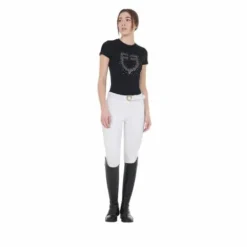 Tee-shirt slim fit strass rosegold - Femme Tenue D'Équitation Femme·T-Shirts équitation Femme
