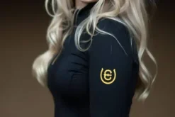 Clearance Top manches longues Air Breeze Black Gold - Femme Tenue D'Équitation Femme·Polos Et Chemises