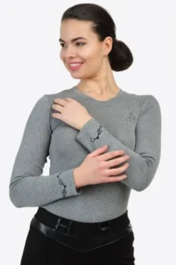 Outlet T-shirt à manches longues - GRANDEUR Equestrian Apparel - Coton doux Femme Tenue D'Équitation Femme·T-Shirts équitation Femme