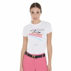 Clearance T-shirt ajusté design de saut coloré - Femme Tenue D'Équitation Femme·T-Shirts équitation Femme