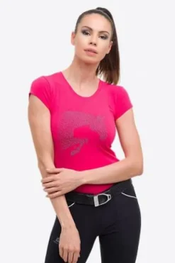 Discount T-Shirt coton à manches courtes Riding Cotton Top - Femme Tenue D'Équitation Femme·T-Shirts équitation Femme