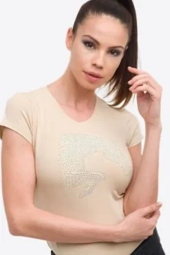 Discount T-Shirt coton à manches courtes Riding Cotton Top - Femme Tenue D'Équitation Femme·T-Shirts équitation Femme
