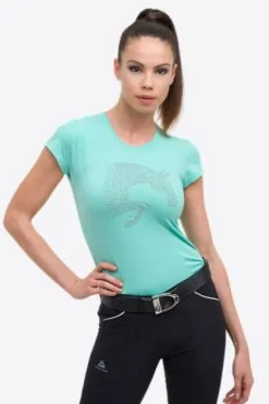 Discount T-Shirt coton à manches courtes Riding Cotton Top - Femme Tenue D'Équitation Femme·T-Shirts équitation Femme