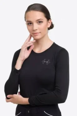 Sale T-shirt d'équitation manches longues BIT - - Coton élastique Femme Tenue D'Équitation Femme·T-Shirts équitation Femme
