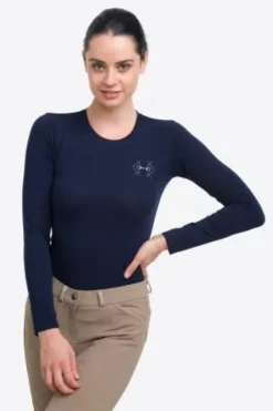 Sale T-shirt d'équitation manches longues BIT - - Coton élastique Femme Tenue D'Équitation Femme·T-Shirts équitation Femme