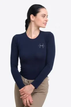 Sale T-shirt d'équitation manches longues BIT - - Coton élastique Femme Tenue D'Équitation Femme·T-Shirts équitation Femme