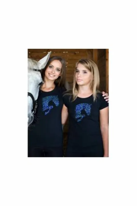 T-Shirt multicolore avec décoration cheval saut - Femme Tenue D'Équitation Femme·T-Shirts équitation Femme