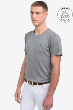 Discount T-shirt équitation manches courtes - - Tissu naturel Homme Tenue D'Équitation Homme·T-Shirts équitation Homme