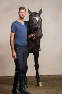 Sale T-shirt équitation manches courtes V-Neck - - Tissu technique Homme Tenue D'Équitation Homme·T-Shirts équitation Homme