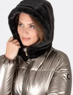 Outlet Veste en duvet champagne Femme Tenue D'Équitation Femme·Parka, Blouson, Doudoune