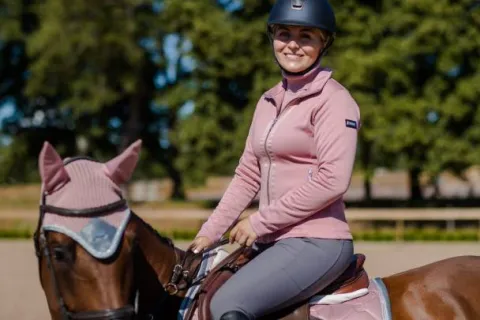 Discount Veste Polaire - Pink Crystal Femme Tenue D'Équitation Femme·Sweat Shirt, Polaire Et Pull Femme