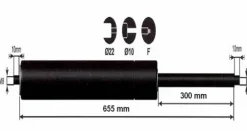 New Vérin à gaz 1000n - entraxe 700mm Pièces Détachées Van Et Camion