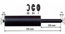 Hot Vérin à gaz 1500n - entraxe 750mm Pièces Détachées Van Et Camion